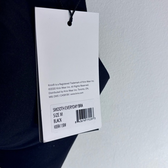 KNIX Sz M Smooth Everyday Bra Removable Pads Adjustable Straps & Back Black NEW - Picture 2 of 9